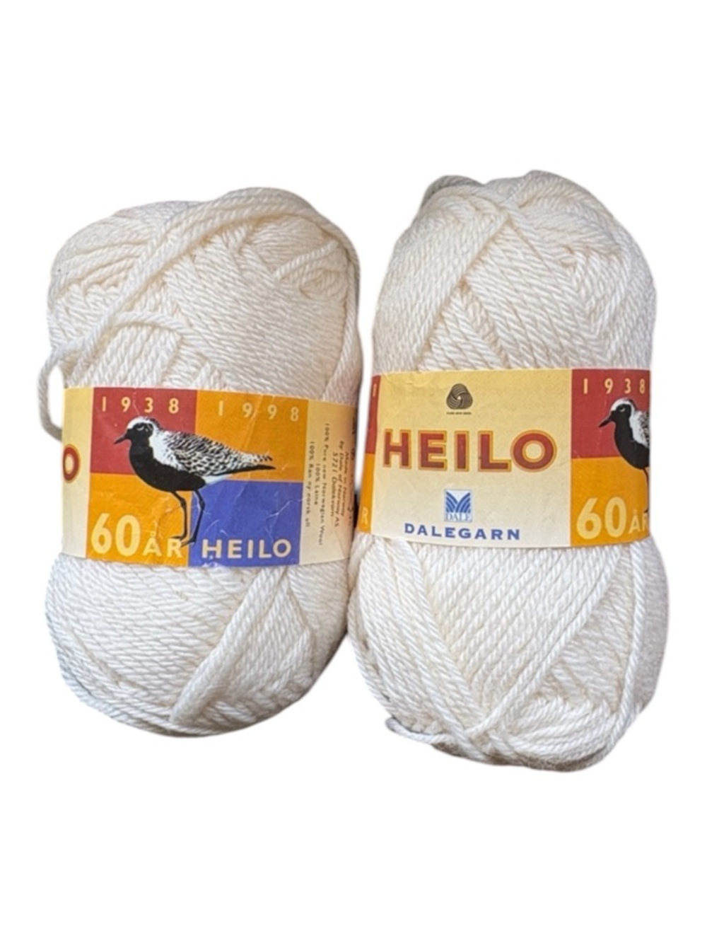 Dalegarn of Norway Heilo Natural White Wool Yarn - 2 Skeins